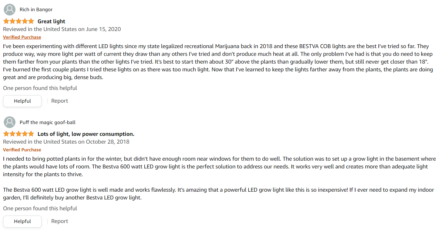 BESTVA 2024 Upgraded TF320 LED Grow Light amazon reviews